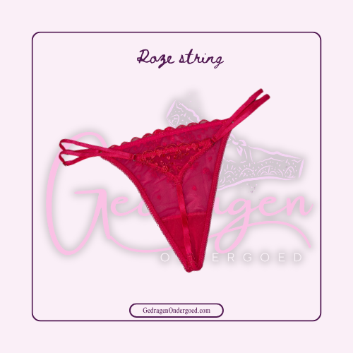 Achterkant Neon Roze String liggende gepresenteerd