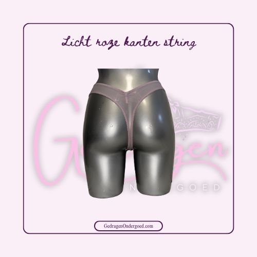 Licht roze Kanten String