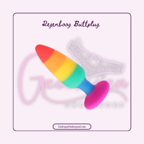 Regenboog buttplug door hem of haar met liefde voor jou gebruikt van gedragen ondergoed